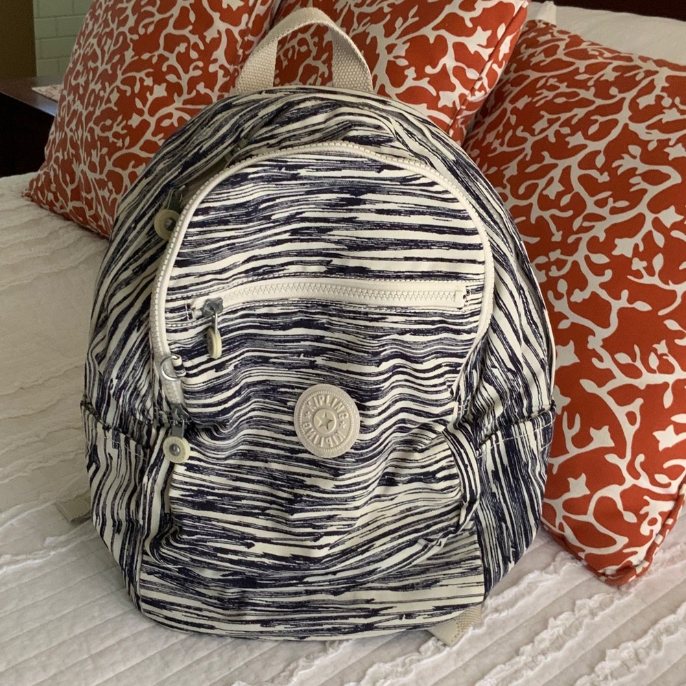 Striped Backpack with Logo